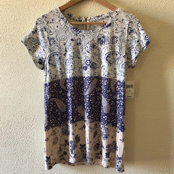 Lucky Brand Tops - NWT Lucky Brand Floral Zip Tee S